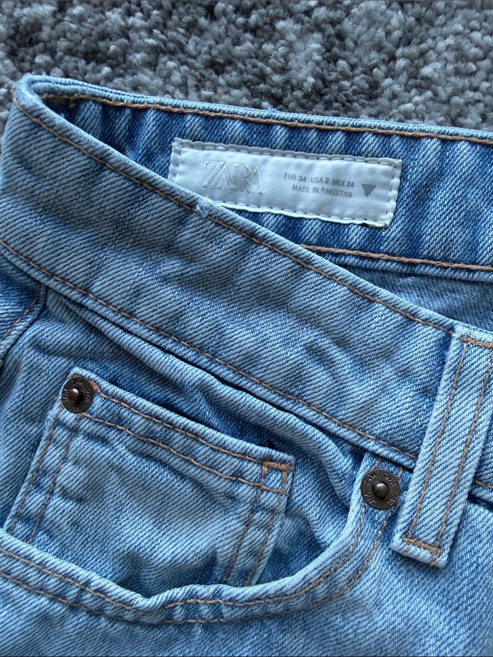 Zara Light Blue Wide Leg Jeans - Picture 3 of 8